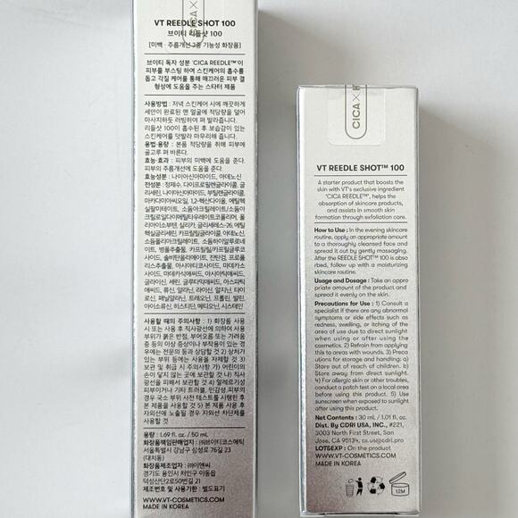 NEW VT COSMETICS Cica Reedle Shot 100 50ml & 30ml - Picture 4 of 5